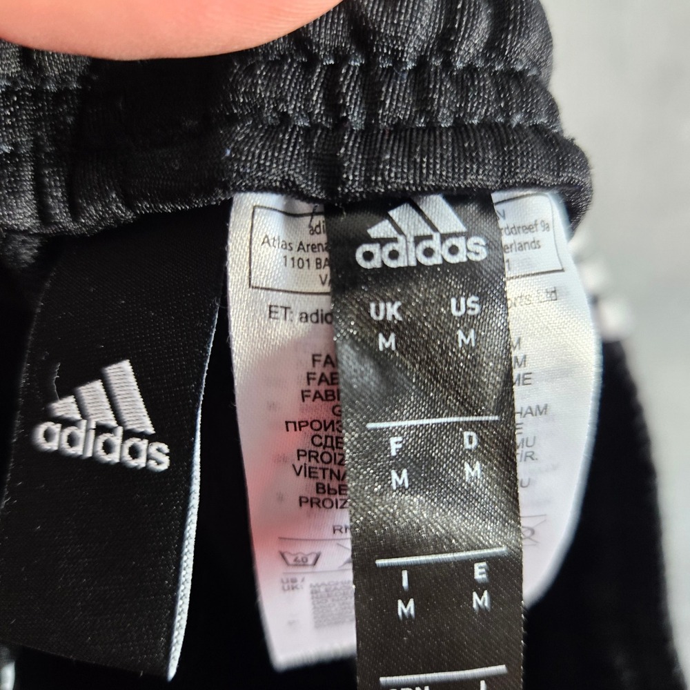Adidas Mens Black White 3 Stripe Athletic Track Pants Joggers Size Medium - Picture 7 of 9